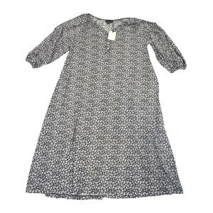 Hatch Organic Cotton Nursing Night Dress Maternity Postpartum Sz 3 Floral Black